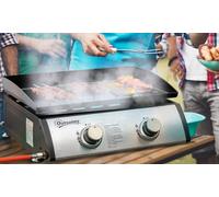 Outsunny Portable Tabletop Gas Plancha Grill with Two Stainless Steel Burner: 6kW