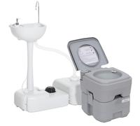 Outsunny Portable Toilet and Camping Sink Set with Running Fresh Water