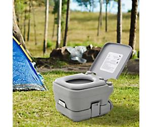 Outsunny Portable Toilet Grey 385 x 435 mm
