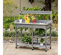 OutSunny Potting Bench Table Grey 450 x 1,210 mm