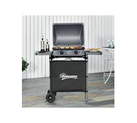 Outsunny Propane Gas Barbecue Grill 2 Burner Cooking BBQ 5.6 kW w/ Side Shelves