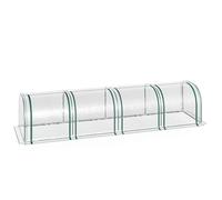 Outsunny Pvc Tunnel Greenhouse Green Grow House Steel Frame For Garden Backyard With Zipper Doors 395X100X80 cm Clear