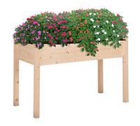 Outsunny Raised Bed for Garden, Wooden Elevated Planter Box with Bed Liner, for Flower Vegetable Herb, 122.5L x 56.5W x 76Hcm