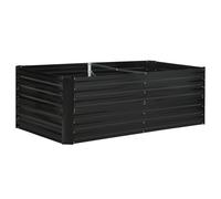 Outsunny Raised Beds for Garden, Galvanised Steel Outdoor Planters with Multi-reinforced Rods, 180 x 90 x 59 cm, Black