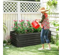 Outsunny Raised Beds for Garden, Galvanised Steel Outdoor Planters with Multi-reinforced Rods for Vegetables, Plants, Flowers and Herbs, 180x90x59 cm - 59 - 1 - 180L x 90W x 59H cm