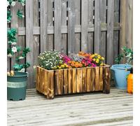 Outsunny Wooden Raised Garden Bed, 78 x 35 x 30cm, Elevated Planter Box