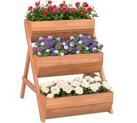 Outsunny Raised Garden Bed, 3 Tier Planter Box Kit, 65 x 75 x 76cm, Brown