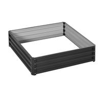 Outsunny Raised Garden Bed Box with Weatherized Steel Frame for Vegetables, Flowers, & Herbs, 120 x 120 x 30cm, Grey Aosom UK