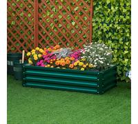 Outsunny Raised Garden Bed Elevated Planter Box For Flowers Green