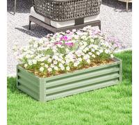 OUTSUNNY Raised Garden Bed Elevated Planter Box for Flowers Light Green Outsunny Green