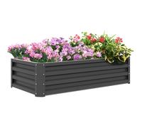 Outsunny Raised Garden Bed Elevated Planter Box for Flowers Light Grey | TJ Hughes