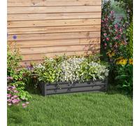 Outsunny Raised Garden Bed Metal Patio Backyard Flower Planter Light Grey