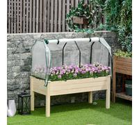 Outsunny Raised Garden Bed Planter Box with PE Cover, none