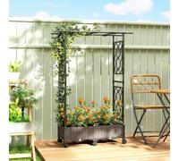 Outsunny Raised Garden Bed with Arch Trellis, Plastic Raised Bed for Garden