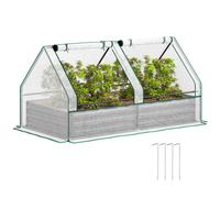 Outsunny Raised Garden Bed Metal Planter Box with Cover, none