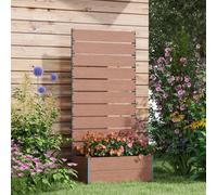 Outsunny Raised Garden Bed w/ Trellis, Drainage Hole - Brown, Brown