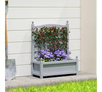 Outsunny Raised Garden Bed With Trellis Garden Planters Indoor Grey Grey
