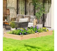 Outsunny Raised Garden Bed Wooden Planter Box Open Bottom 235 x 121 x 26 cm