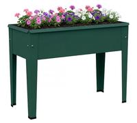 Outsunny Raised Planter, Metal Raised Garden Bed On Legs With Drainage Hole In Green Green