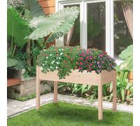 Outsunny Raised Wooden Planter, Brown