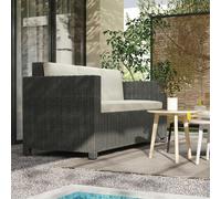 Outsunny Rattan Wicker 3-seater Sofa Chair Patio Furniture w/ Cushion Cream, Cream