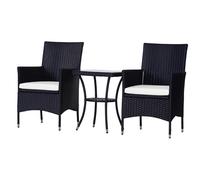 Outsunny-3 Piece Rattan Bistro Set - Black | TJ Hughes Outsunny