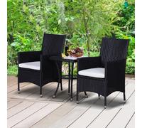 Outsunny-3 Piece Rattan Bistro Set - Black | TJ Hughes Outsunny