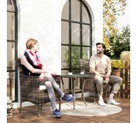 Outsunny Rattan Garden Furniture Set | Set of Rattan Chairs With Table