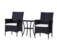 Outsunny-3 Piece Rattan Bistro Set - Black | TJ Hughes Outsunny