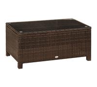 Alfresco Rattan Glass Top Garden Table, Brown
