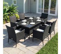 7pc Outsunny Outdoor Dining Rattan Garden Furniture Set