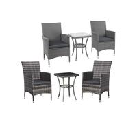 Outsunny Rattan-Effect Bistro Set: Mixed Grey
