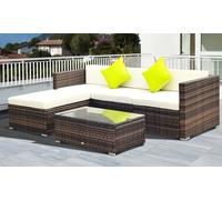 Outsunny Rattan Effect Garden Sofa Set: Outsunny 3-Piece Rattan Garden Sofa Set