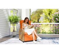 Outsunny Rattan-Effect Recliner Chair with Footrest and Side Tray