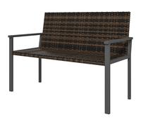 Outsunny Rattan Garden Bench Loveseat With Quick-Drying Padding, Mixed Brown