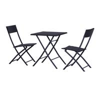 Outsunny Rattan Garden Furniture 2-Seater Wicker Garden Furniture Patio Wicker Bistro Set Folding (Black) Aosom UK