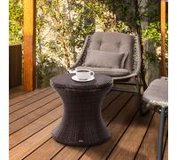 Outsunny Rattan Ice Bucket Activity Bar Cooler Table Beer Brown Outdoor Patio, Brown