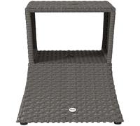 Outsunny Rattan Outdoor Coffee Table, Wicker Garden Patio Bistro Side Table with Umbrella Hole and Storage Space, Dark Grey