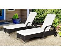Outsunny Rattan Patio Lounge Chair Set