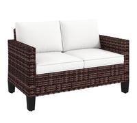 Outsunny Two-Seater Rattan Outdoor Sofa - Brown, none
