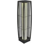 Outsunny Rattan Solar Floor Lamp, 68 cm Tall Garden Lantern Pathway Light, Decorative Outdoor Lighting with Auto On/Off LED Lights, IP44 for Porch, Courtyard, Terrace, Dark Grey