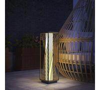 Outsunny Rattan Solar Floor Lamp, Auto On/off Led Garden Lights, Grey