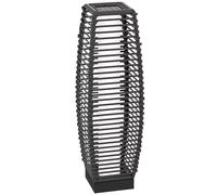 Outsunny Rattan Solar Floor Lamp Outdoor Garden Lantern Pathway 68cm Grey