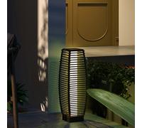 Outsunny Solar Floor Lamp w/ Auto On/Off LED Lights - Grey, Grey