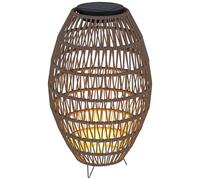 Outsunny Rattan Solar Lamp Garden Auto On/Off Light IP44 Waterproof Dark Brown