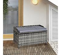 OutSunny Rattan Storage Bench Grey 510 x 520 mm
