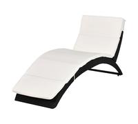 Outsunny Rattan Sun Lounger - Cream