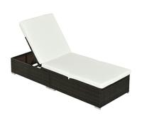 Outsunny Patio Rattan Chaise Lounge Garden Pool Wicker Sun Lounger Adjustable