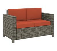 Rattan Wicker 2-seat Sofa Loveseat Padded Garden Furniture Outsunny Grey One Size