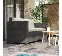 Rattan Wicker 3-seater Sofa Chair Patio Furniture w/ Cushion Cream Outsunny Cream One Size
